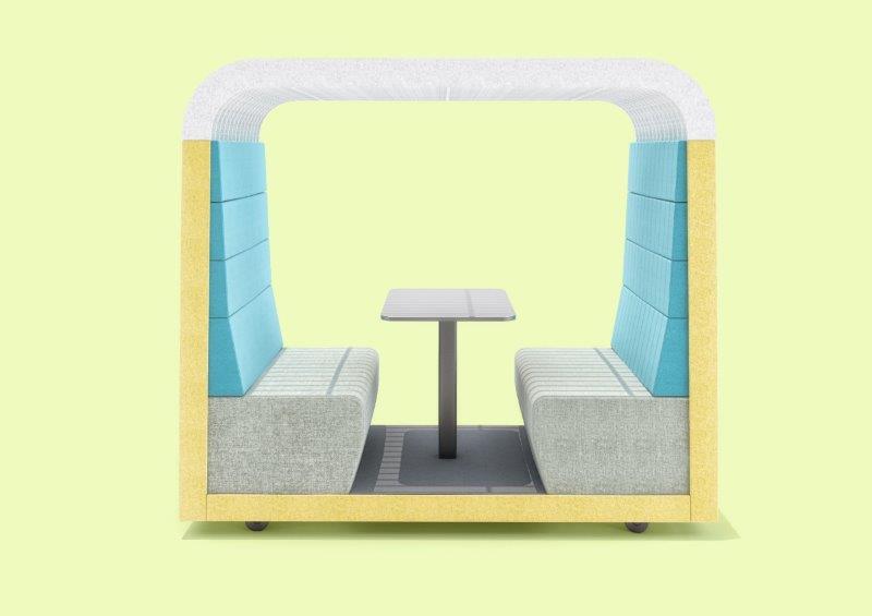 Pastel Coloured Mobile Furniture Booth