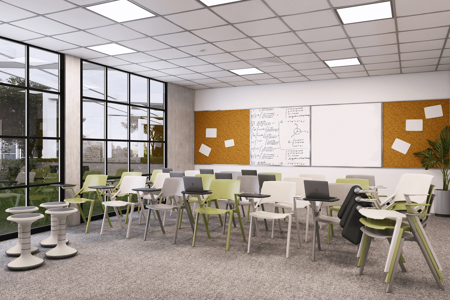 Classroom with modern furniture