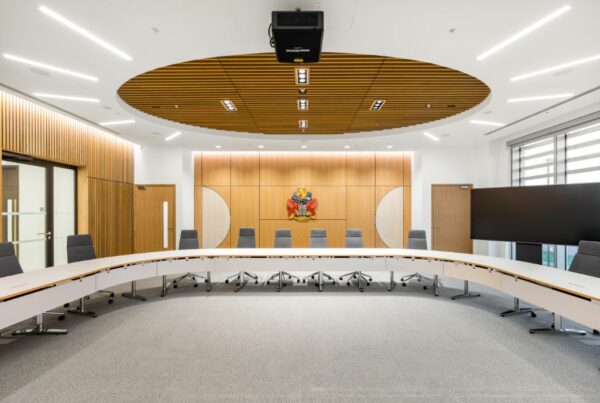 Crawley Council chamber desks and furniture