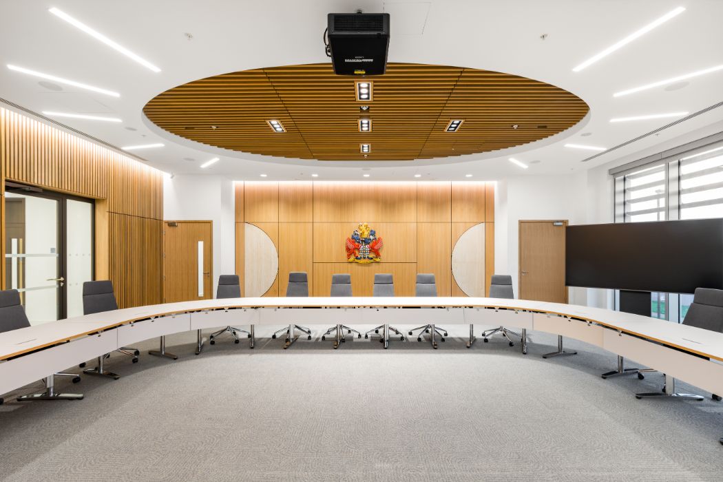 Crawley Council chamber desks and furniture